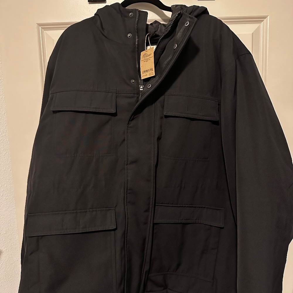 Men's Relaxed-Fit Water Repellent Recycled Polyester Hooded Parka - Picture 6 of 7